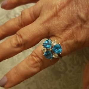Genuine Swiss Blue topaz ring